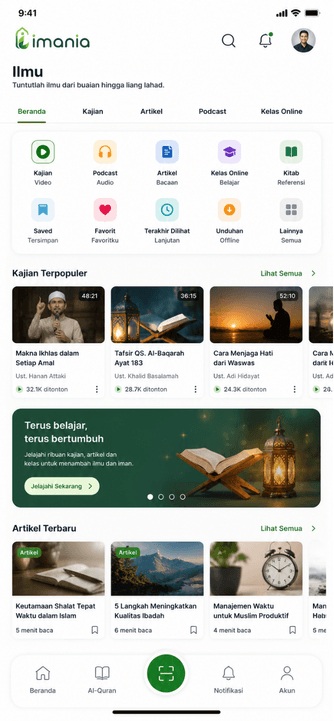 Mockup fitur komunitas Imania